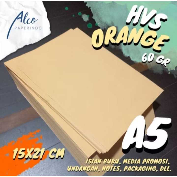 

HVS Orange 60gr ukuran A5 15x21