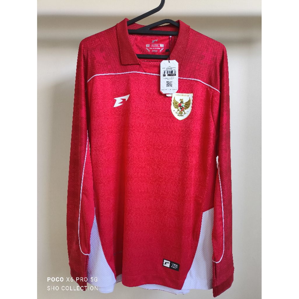 JERSEY TIMNAS LONGSLEEVE HOME 2025 (S-5XL) ORIGINAL ERSPO BAJU BOLA ASLI REPLICA REPLIKA LS MEN RED 