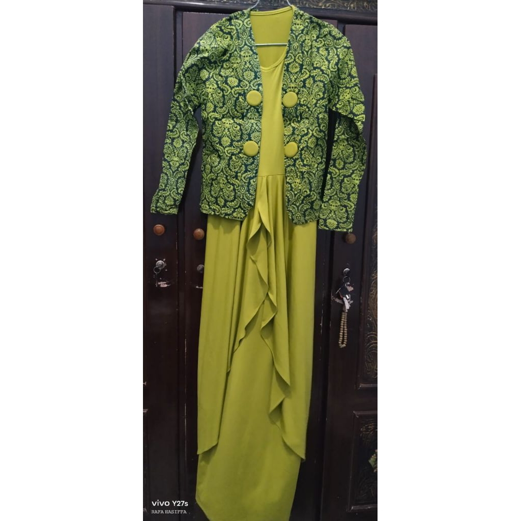SET GAMIS ROMpI batik HIJAU/GAMIS PRELOVED