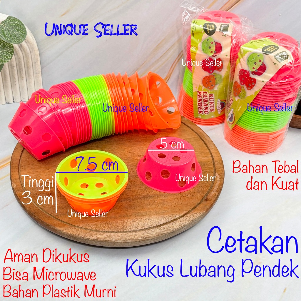 [Isi12] Cetakan Kue Kukus Lubang Pendek 7.5 cm / Cetakan Kue Kukus Lubang Plastik Tebal Pendek