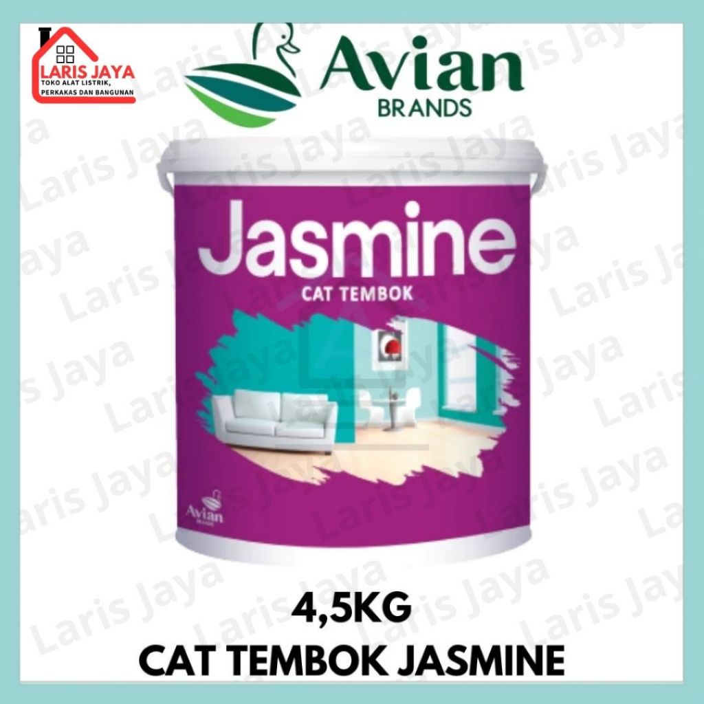 Cat Tembok AVIAN JASMINE 4.5 Kg / Cat Air Dinding / Cat Dinding Tidak Berbau Jasmine by Avian