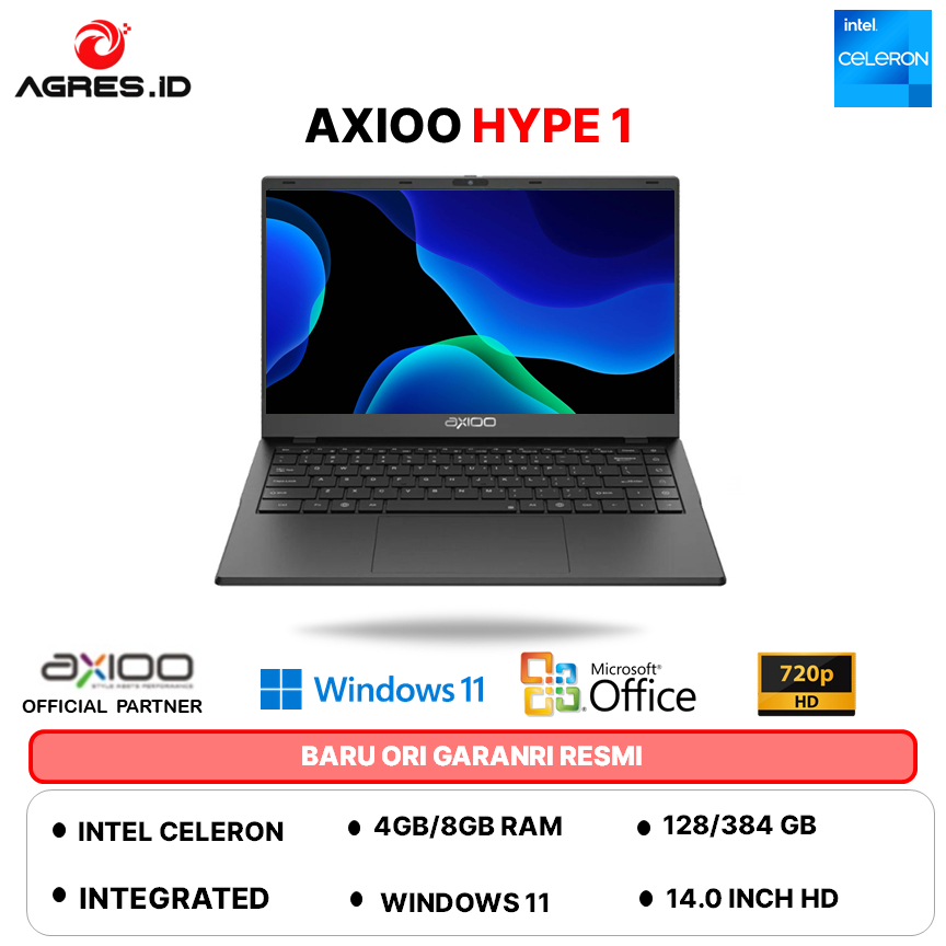 AXIOO HYPE 1 N4020 4GB 8GB 128GB 384GB W11+OFFICE PERMANEN 14.0 BLU