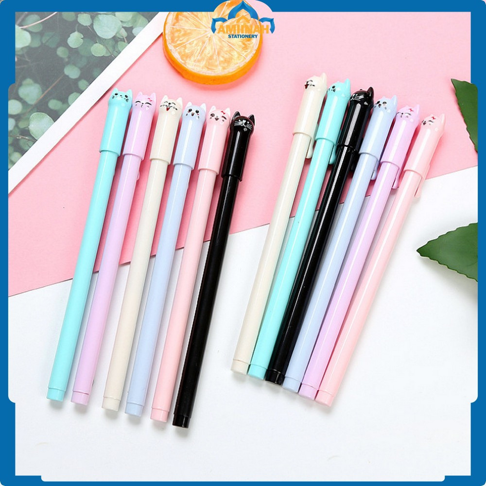 

Pena Unik Bolpen Motif Kucing Lucu Stationary Alat Tulis / Pulpen Gel Karakter Kartun Kucing Amiinah Stationery A14