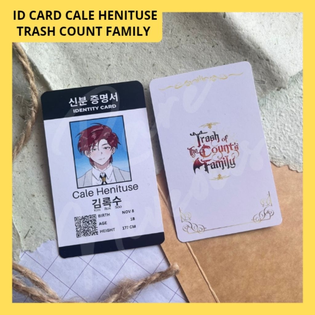 Fanmerch ID Card CALE HENITUSE trash count family manhwa
