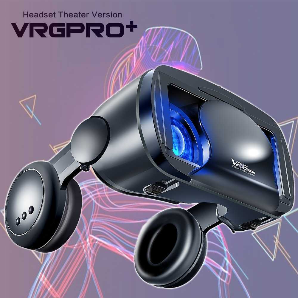 Kacamata VR 3D HP VRG PRO+ + Headphone | VR Box FOV 120°, Lensa 42mm, iOS/Android 5–7