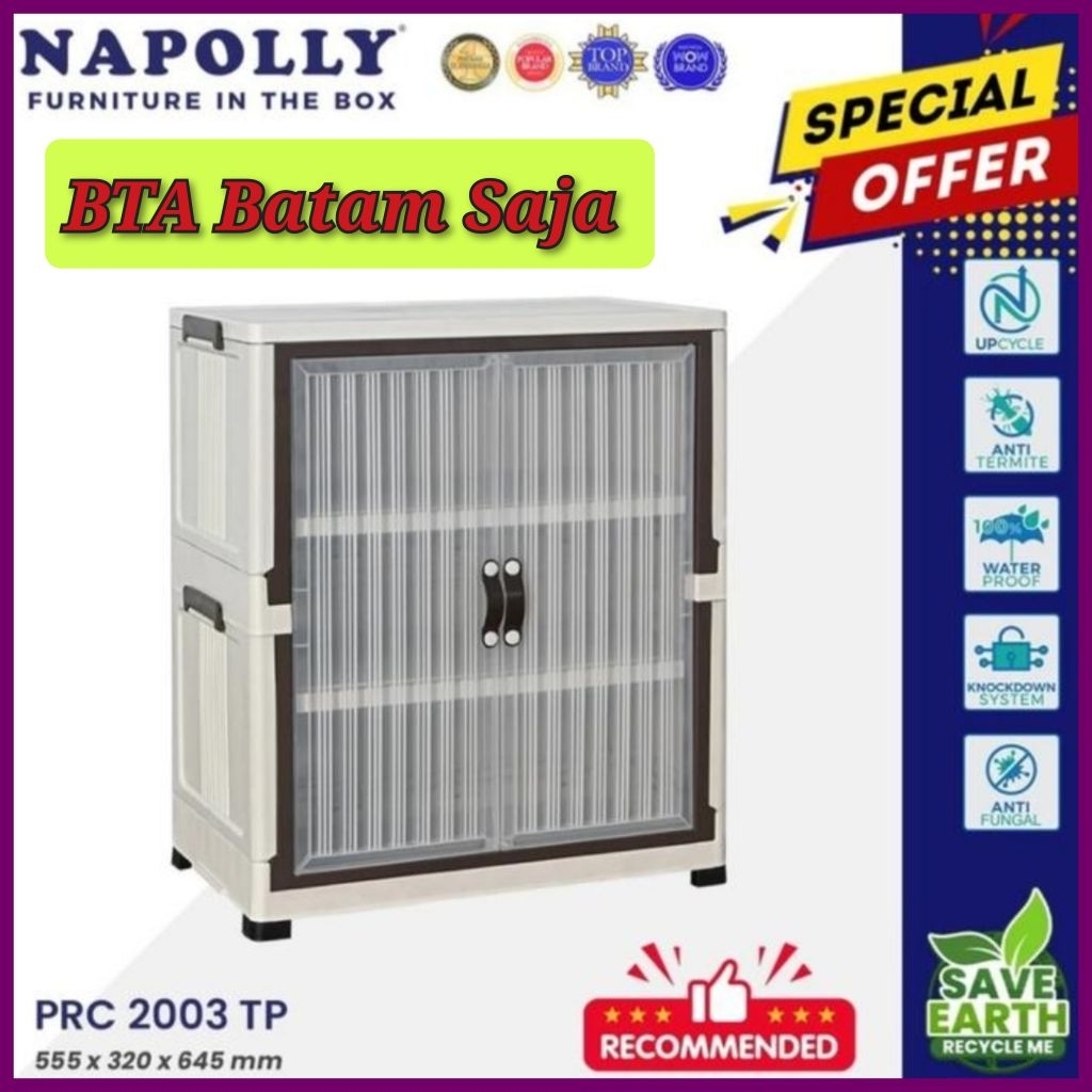 NAPOLLY PRC-2003  2SUSUN 3RAK LEMARI RAK SEPATU SANDAL PLASTIK/LEMARI PLASTIK NAPOLLY RAK SANDAL SEP