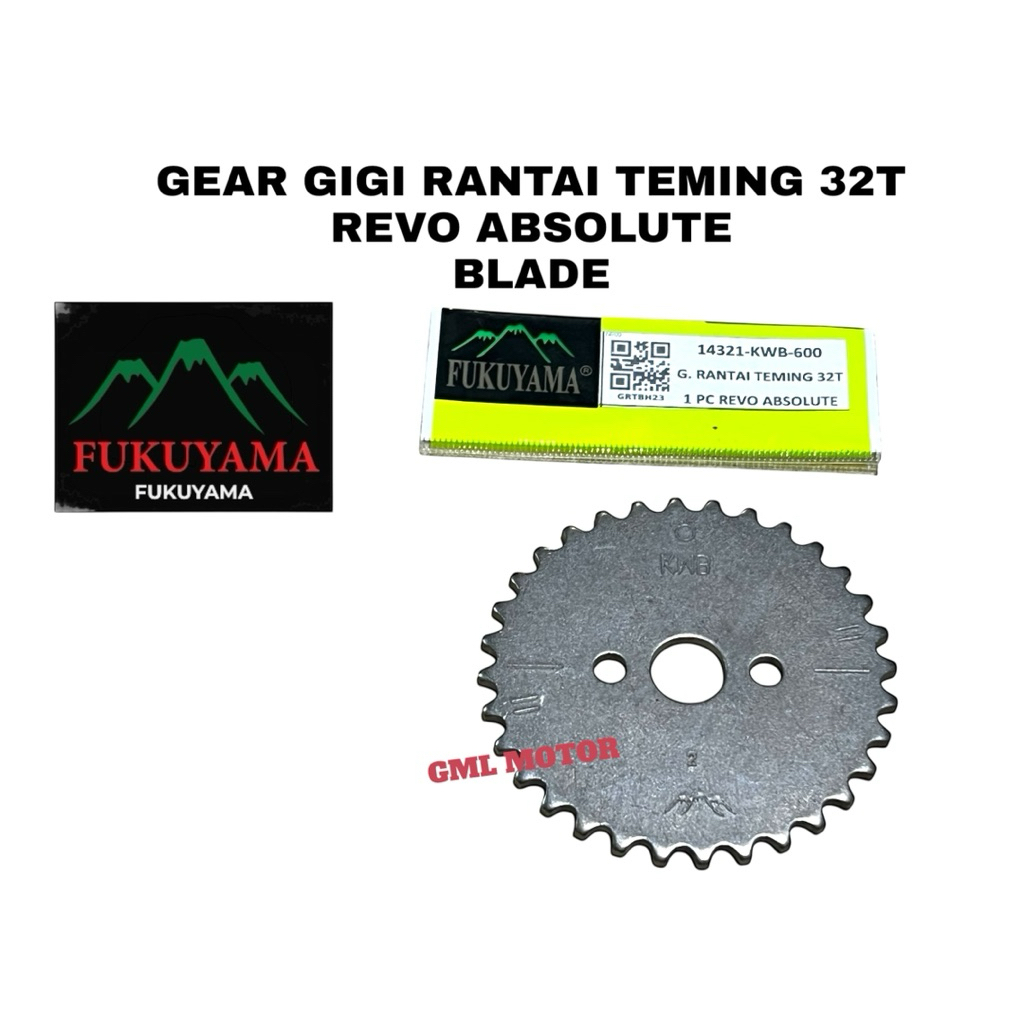 GEAR GIGI RANTAI TEMING TAIMING KETENG SENTRIK KWW 32T REVO ABSOLUTE BLADE MEREK FUKUYAMA HIGH KUALI