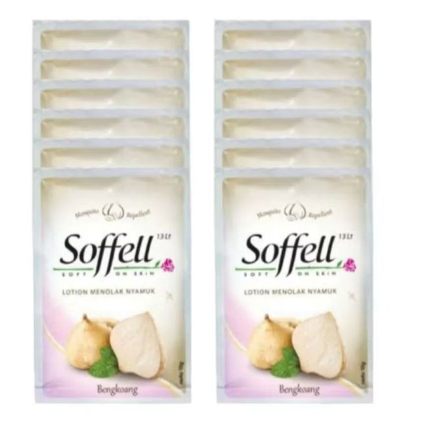 Soffell Bengkoang Renceng isi 12 Anti Nyamuk Perawatan Diri Sofel Satuan @9gr