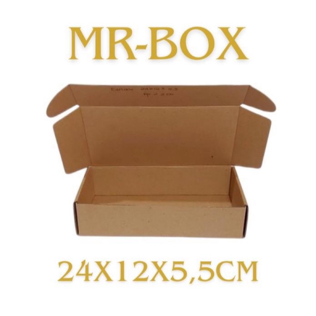 

Kardus karton polos uk. 24x12x5,5 cm - box kotak model DIE CUT AERLOCK