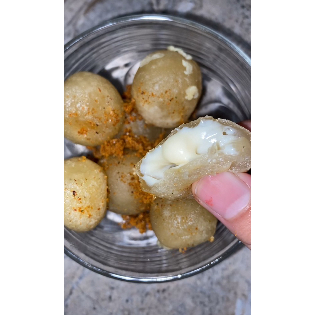 

Cimol isi Keju Lumer Frozen Pedas Asin