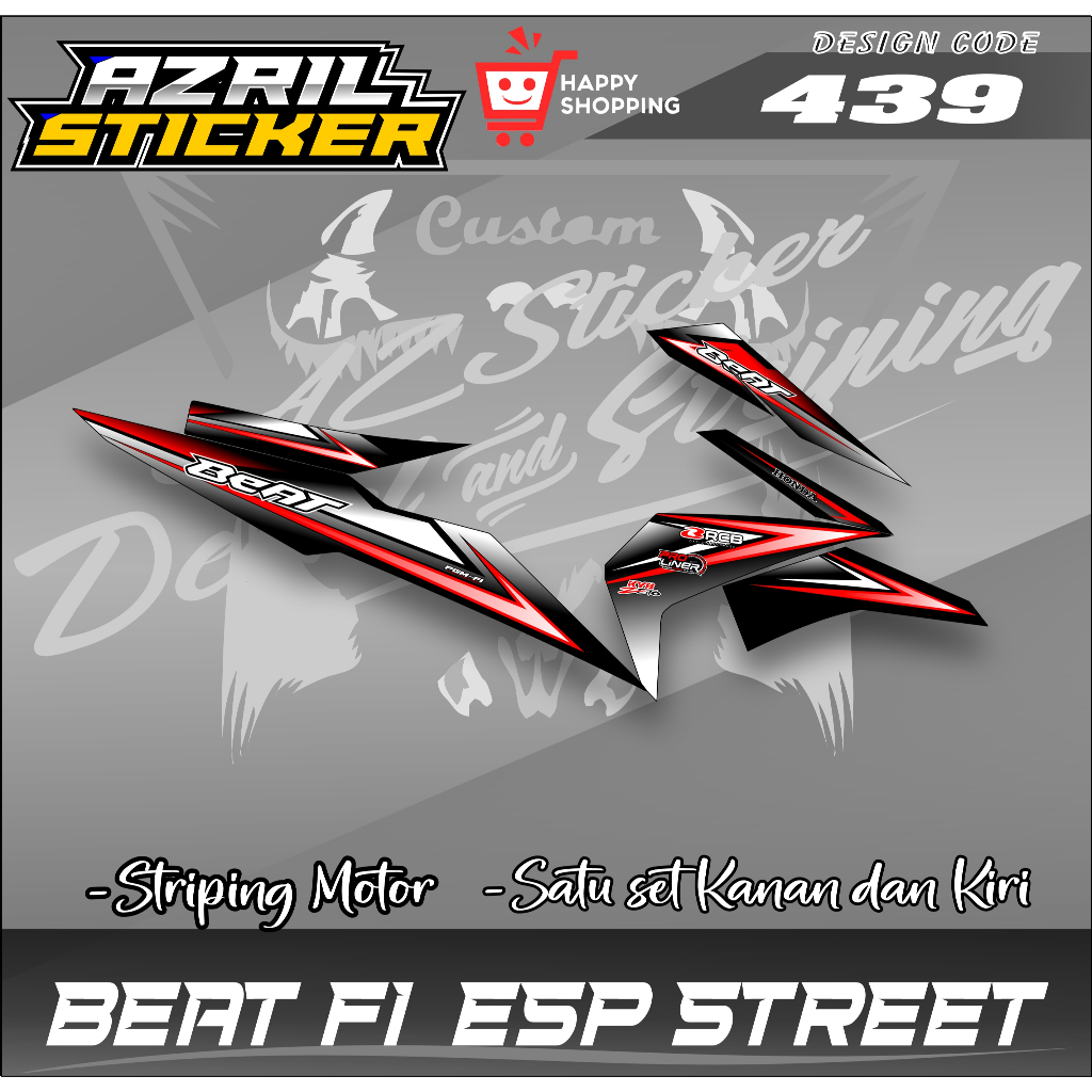 Striping Beat Fi Esp Beat Street 2016 - 2019 Sticker Beat Fi Esp simple AZ 439