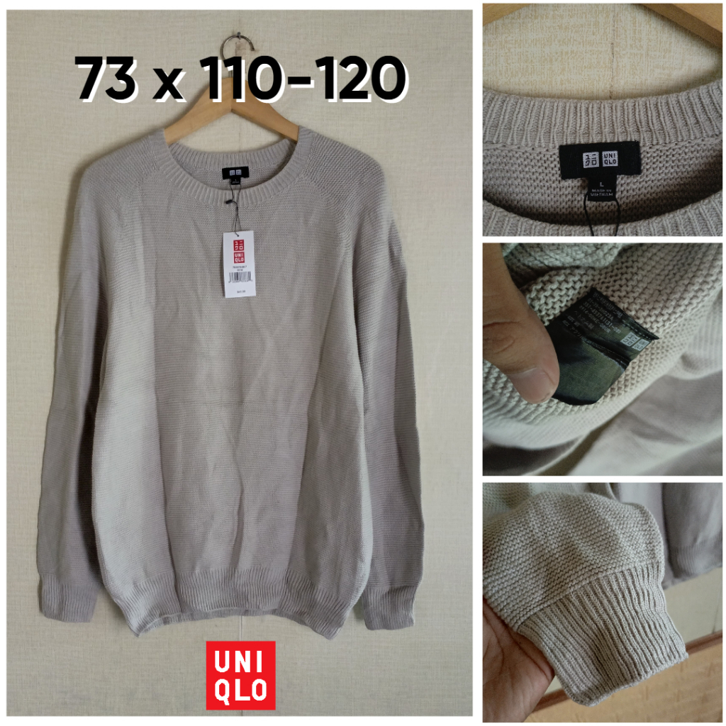 Sweater 3D Knit Tebal UNI Coksu Coklat Susu Size L Pria Wanita Atasan Knit Lengan Panjang OB052