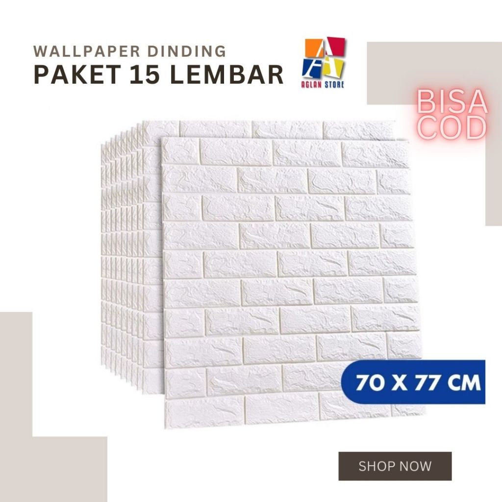 PAKET 15 LEMBAR - Wallpaper Dinding 3D / Wallpaper Dinding 3d 70x77 cm