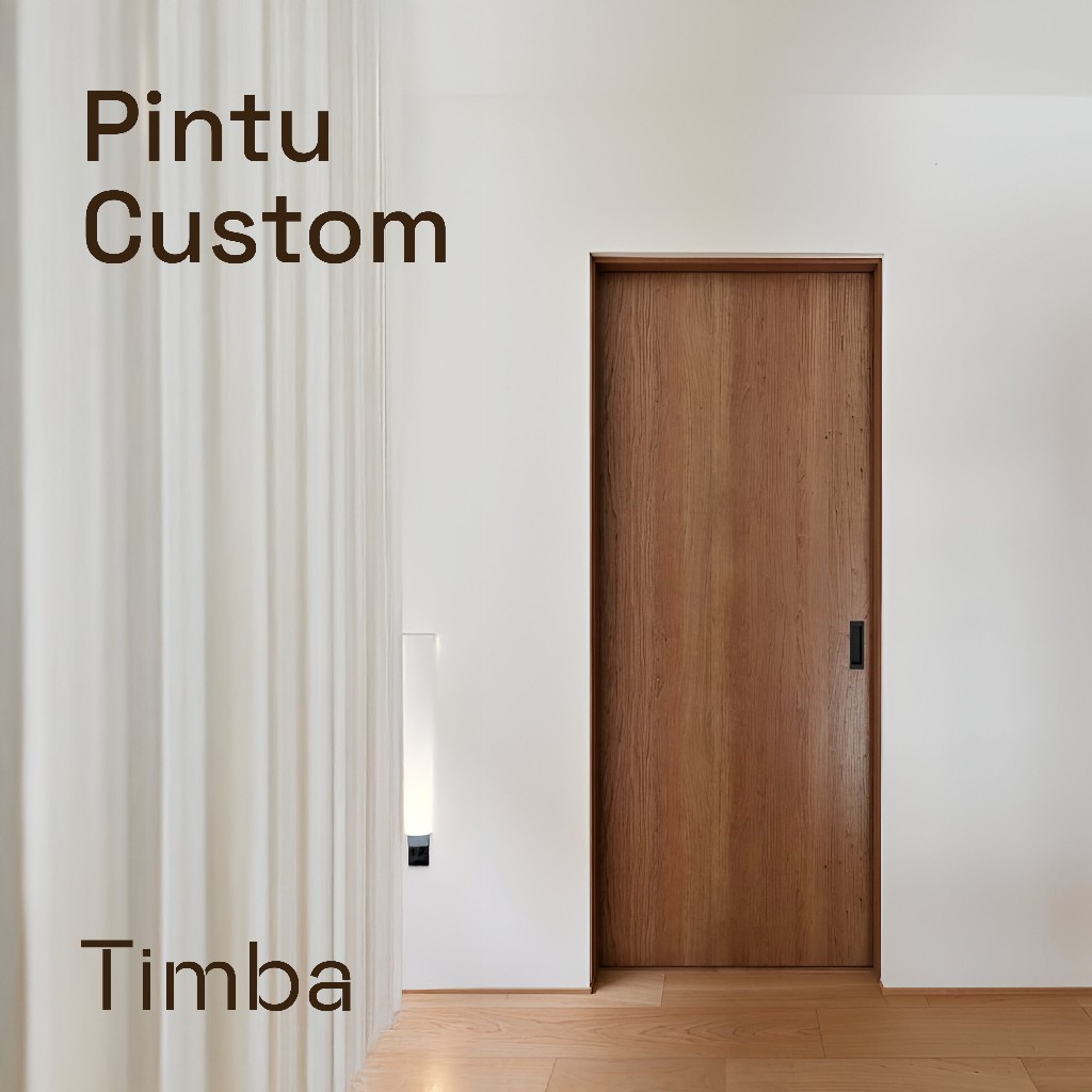 Pintu Solid Engineering Bahan Jati, Walnut, Merbau, Meranti