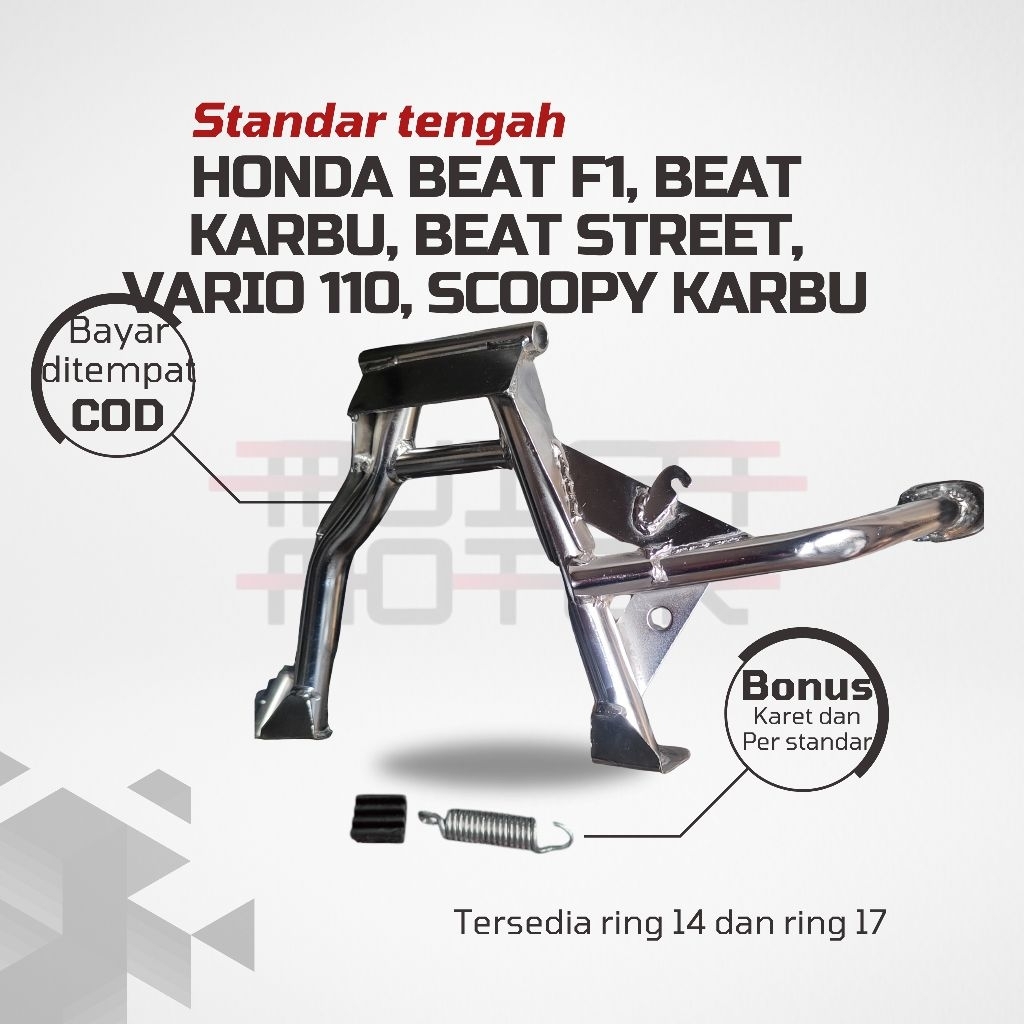STANDAR TENGAH CHROME HONDA BEAT F1, BEAT KARBU, BEAT STREET, VARIO 110,,SCOOPY KARBU