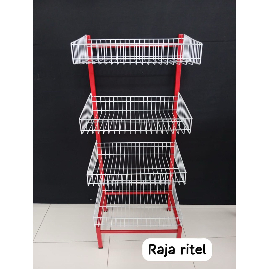 RAK CIKI SNACK UKURAN LEBIH KECIL 4 SUSUN MURAH pjg 50