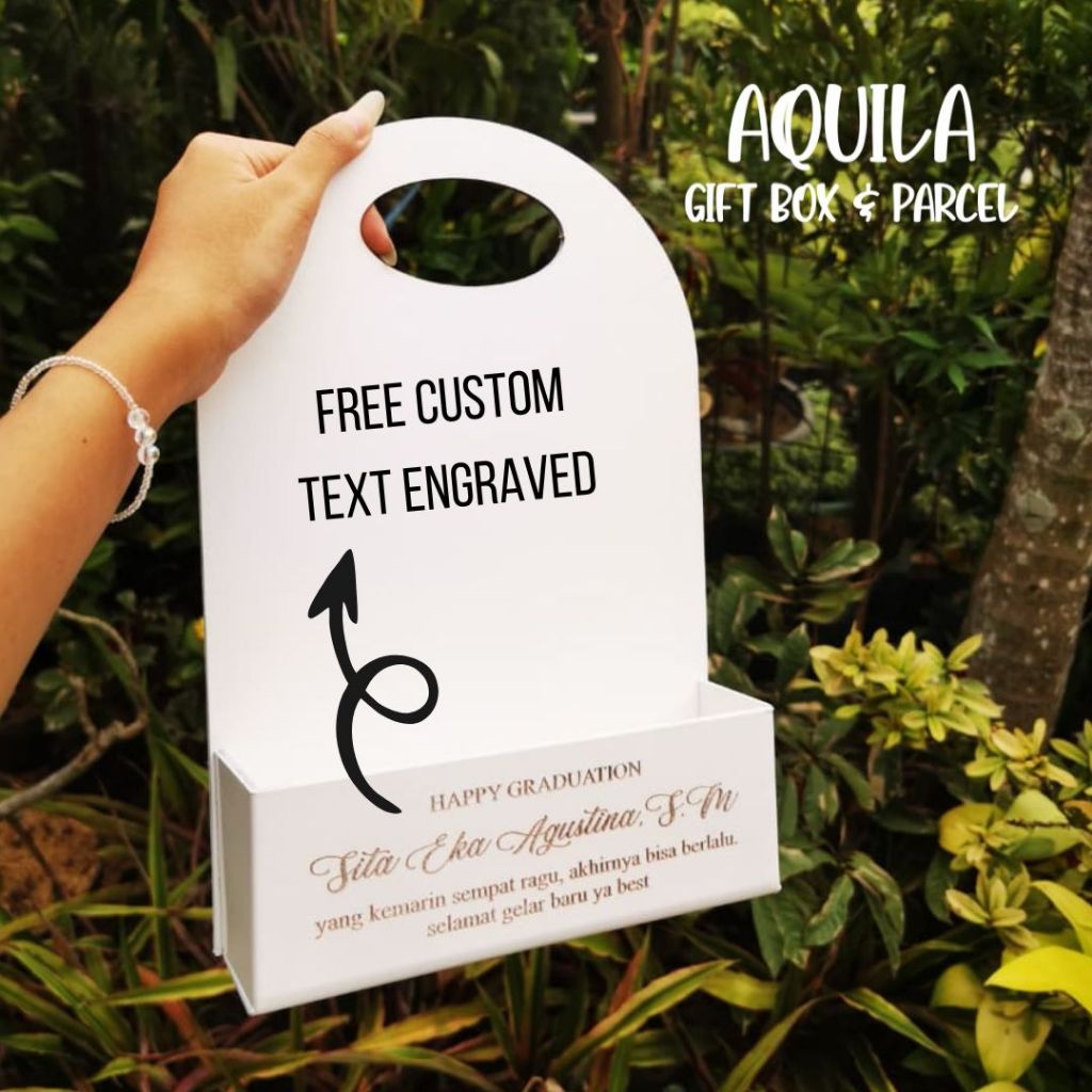 

AQUILA Flower Bag PVC / Papan Bunga Tenteng / Box Flower FREE ENGRAVED TEXT
