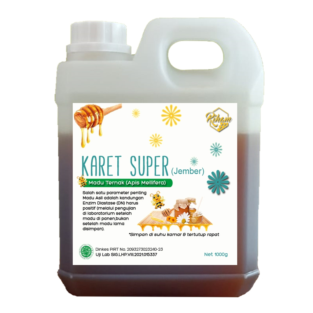 

Madu Murni RIHAM Nektar Bunga Karet Super Kemasan 1kg 100% Pure Natural Raw Honey