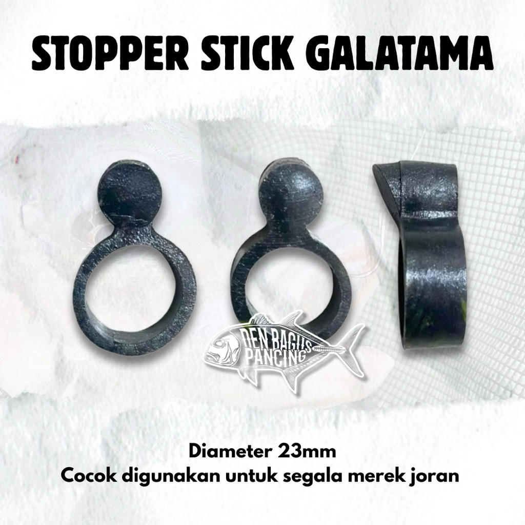 Stoper Jalu Stik Joran Pancing Galatama Karet Elastis 23 mm Warna Hitam