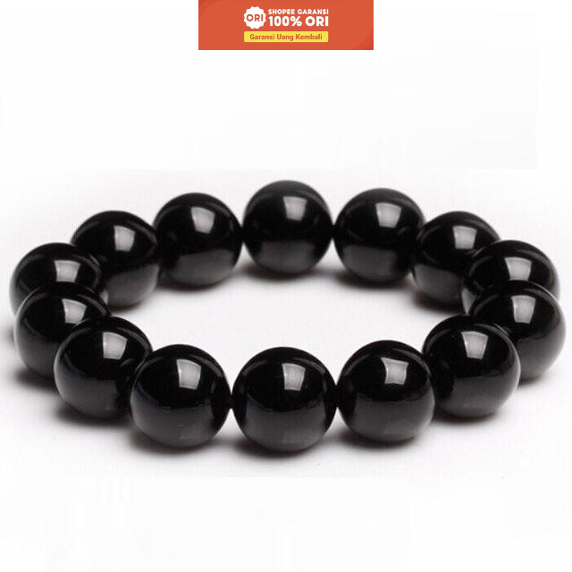 Gelang Giok Hitam Obsidian Stylish Minimalis - Gelang Giok Pria Wanita