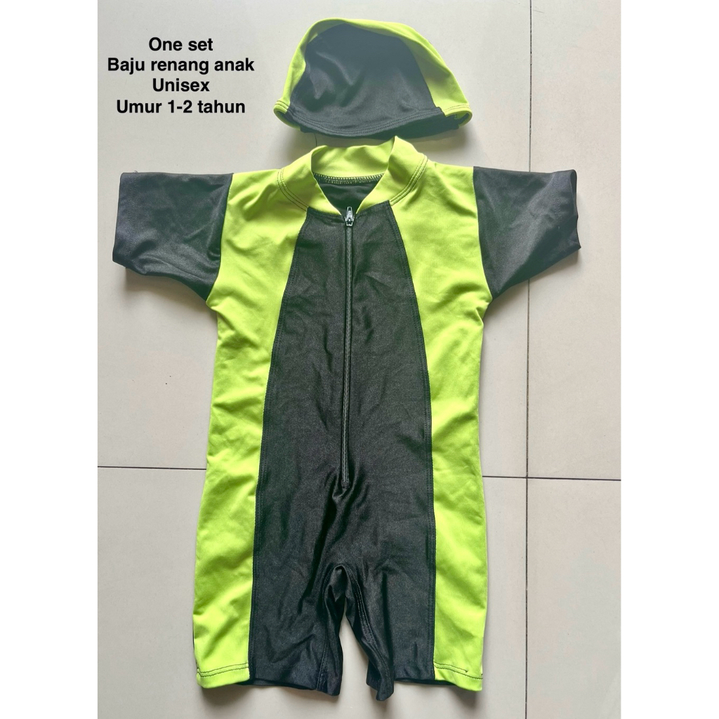 Preloved one set baju renang