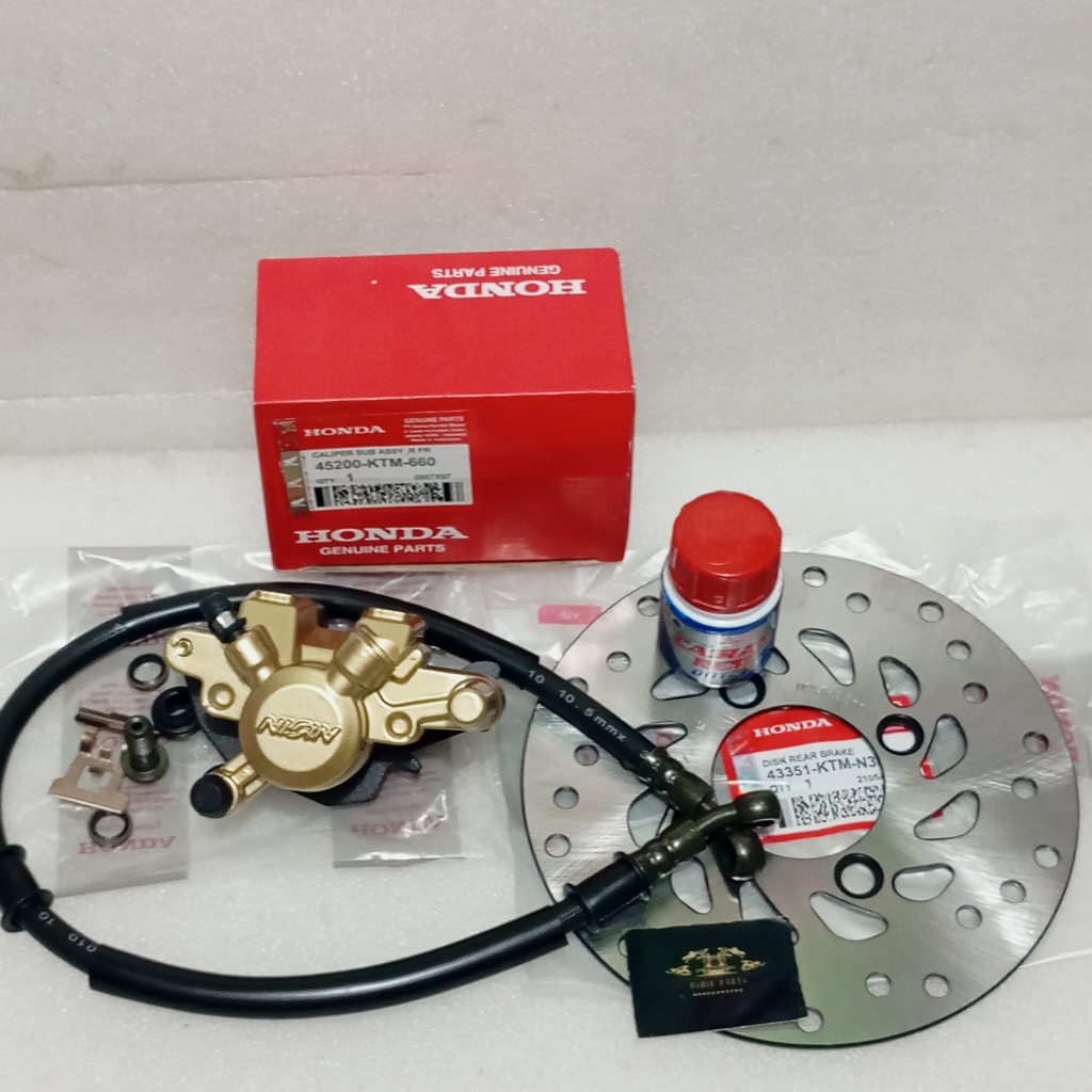 Paket 4 Item Kaliper Rem Belakang Set Cakram SUPRA X 125 KARBU Supra X 125 New Fi Blade New 110 Blad