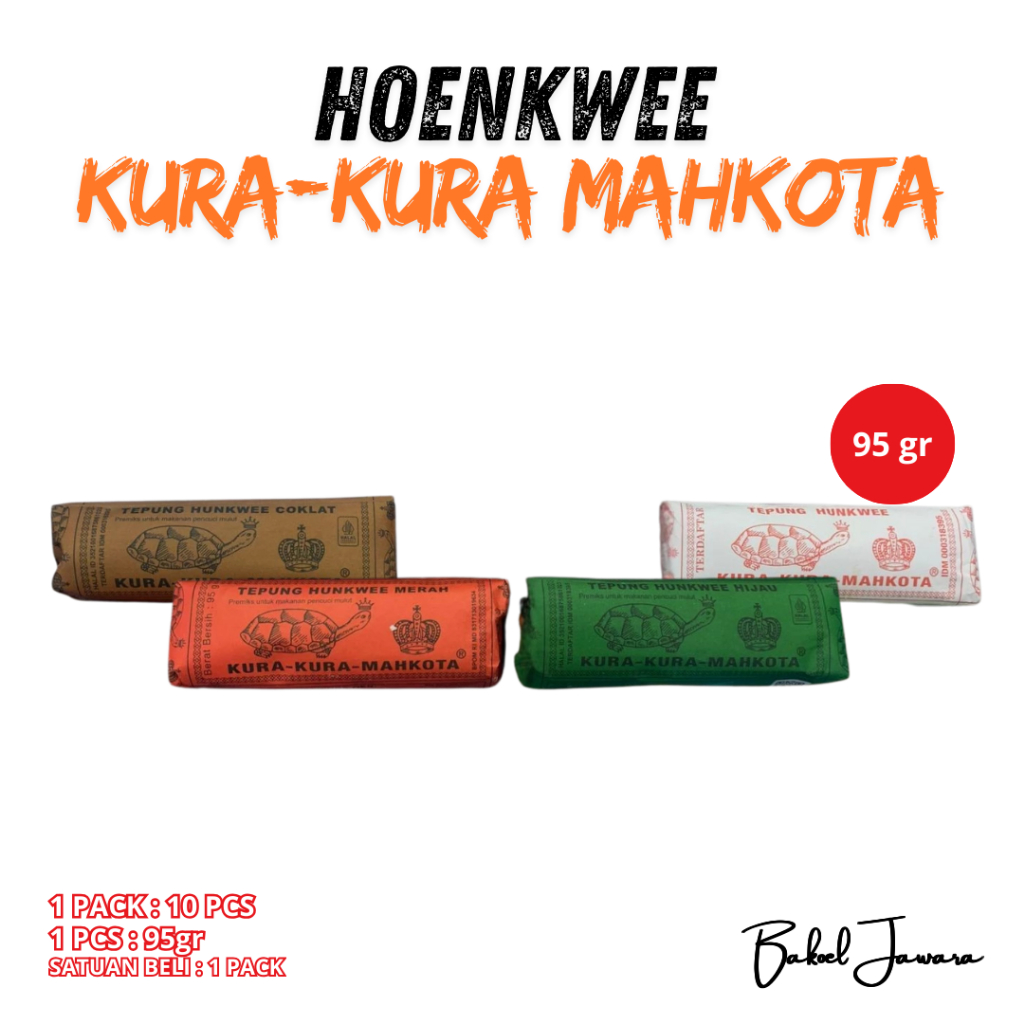 

( 1 PCS 95g 95 g ) TEPUNG HUNKWEE KACANG HIJAU KURA - KURA MAHKOTA PUTIH MERAH ORANYE HIJAU COKLAT