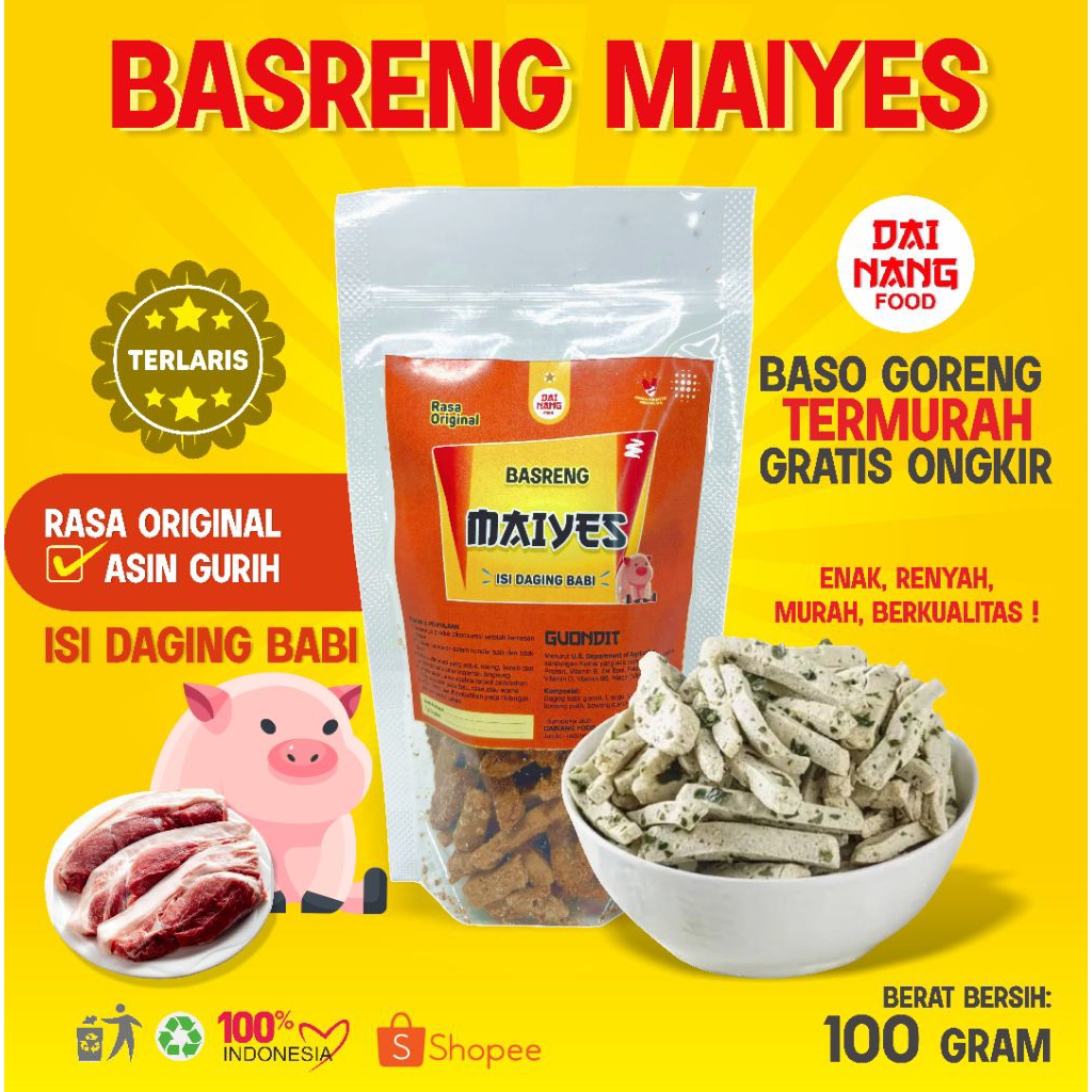 

BASRENG BABI RASA ORIGINAL KEMASAN 100 G