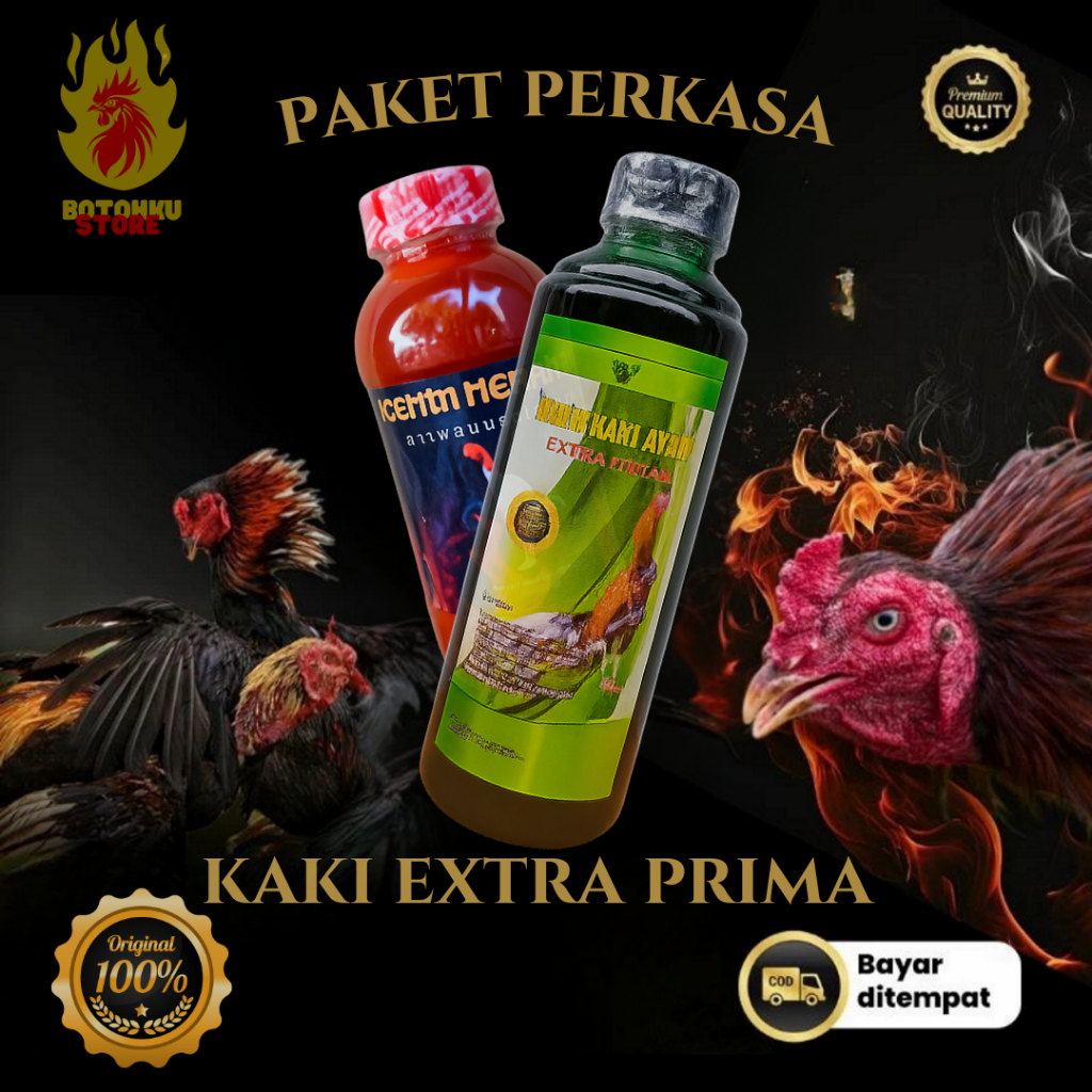Kemin Kaki & Kemin Cair BN – Combo Hemat Stamina & Recovery Ayam Bangkok Laga Harian