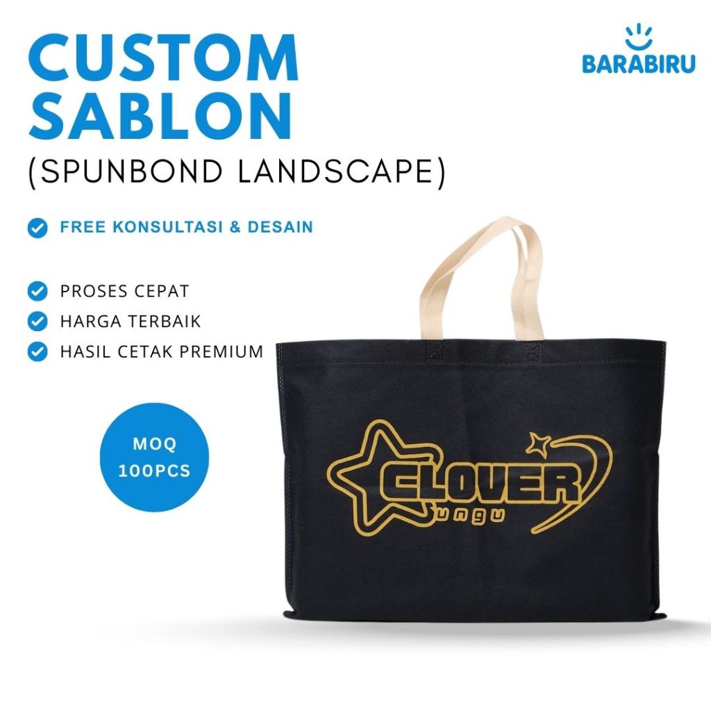 

[ Custom ] Sablon Tas Landscape Kotak 50x37 Tas Belanja Besar Tempat Sepatu