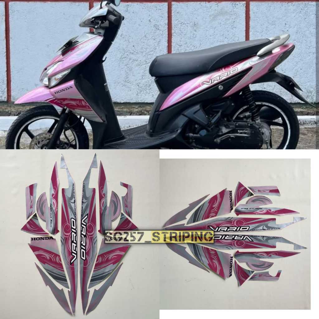 Striping Stiker Motor Honda Vario 110 Karbu 2010 Pink Standar Berkualitas