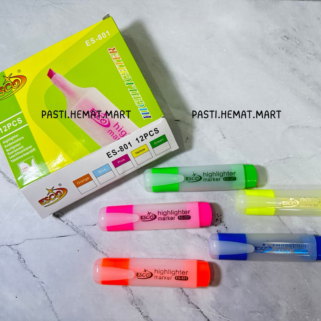 

[HEMAT 2 PCS] Stabilo Esco 802 | Highliter Marker Esco Dual Tip