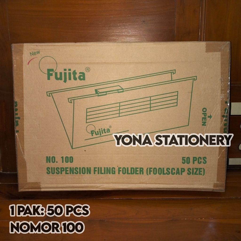 

Map Gantung/Hang Map Fujita No.100 Foolscap Size/Folio | 1 Pak: 50 Pcs | Suspension Filling Folder No.100 Foolscap
