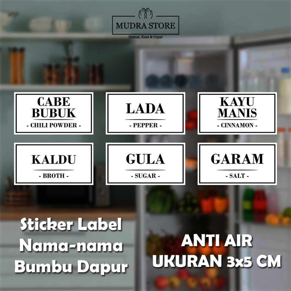 

Stiker Minimalis Pantry Tahan Air & Minyak - Stiker LabeL Baking, Bumbu Dapur