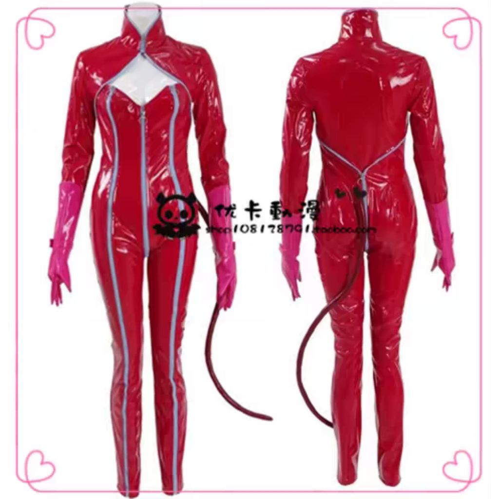Persona 5 An Takamaki cosplay Red Catwoman costume PU leather red shiny leather tights