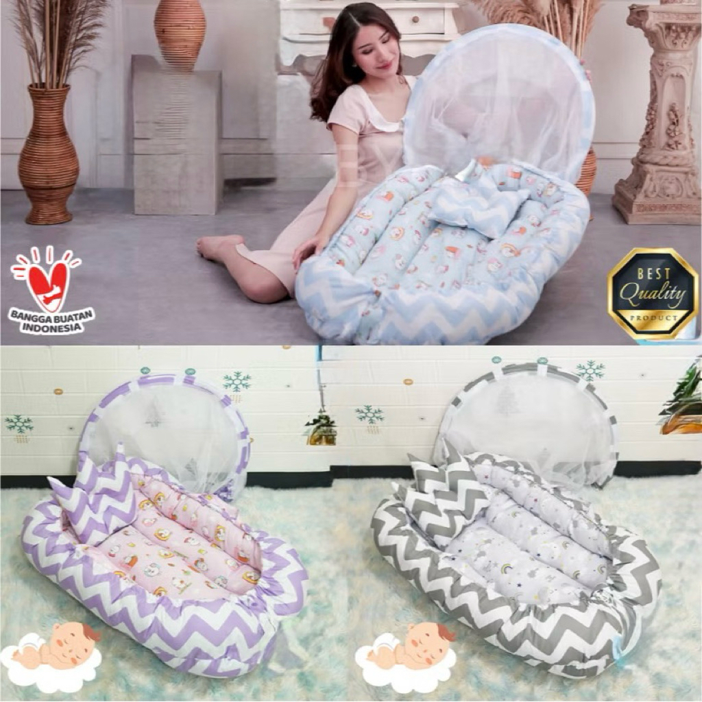 Makassar  Kasur Bayi Baby Nest Premium Besar Free Bantal Peyang Mahkota dan Plastik Mika Eksklusif