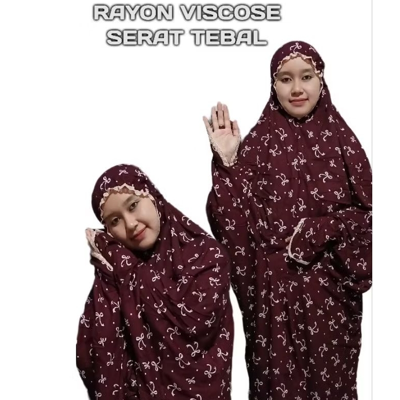 Mukena Rayon Terusan Jumbo Dewasa & Anak Mukena Dewasa Mukena Travelling Mukena Rayon Premium Mukena