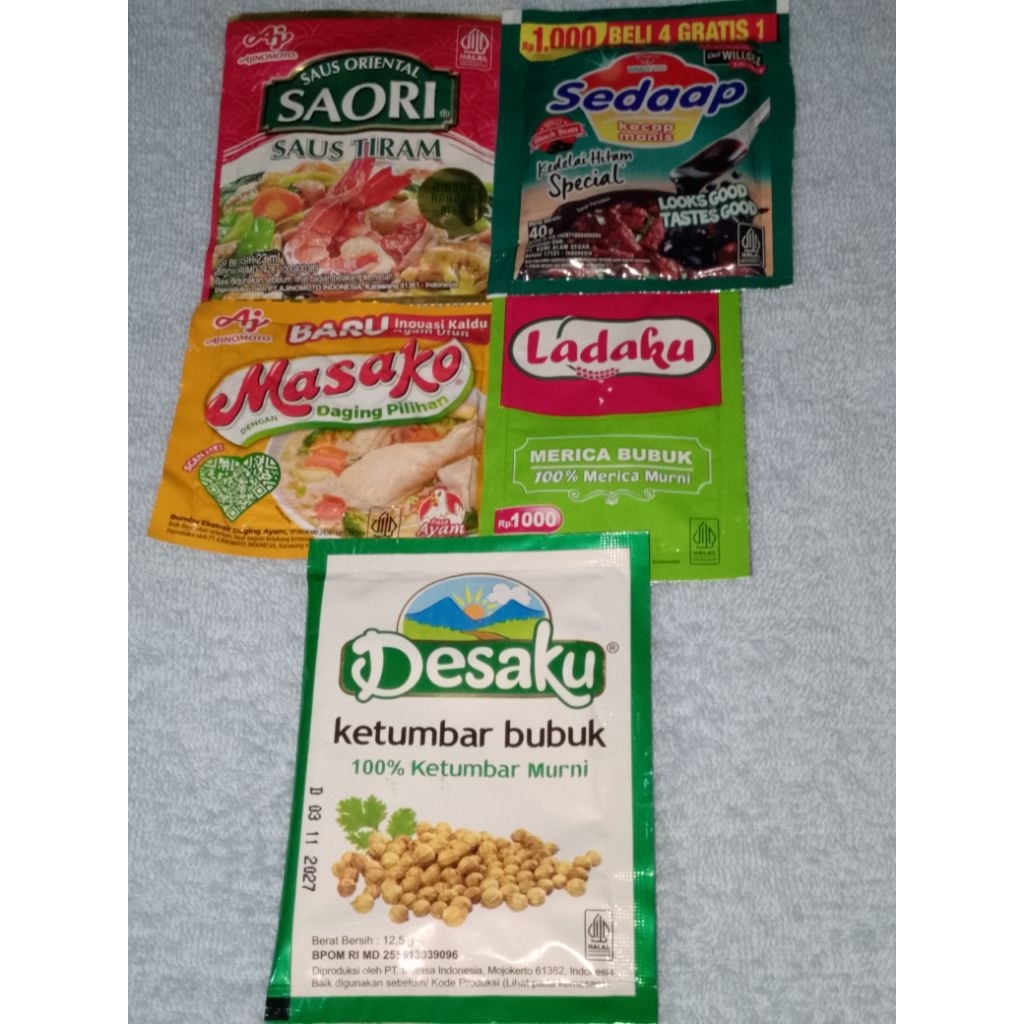 

Kecap Sedaap+Masako+Saori Saus Tiram+Ketumbar Bubuk+Ladaku Paket 4R (TRB179)