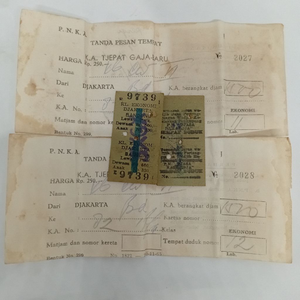 

Karcis Perjalanan Kereta Api Tahun 1966