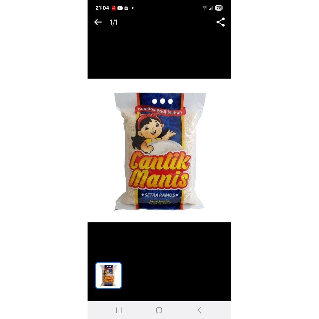 

Beras Premium Cantik Manis 5kg