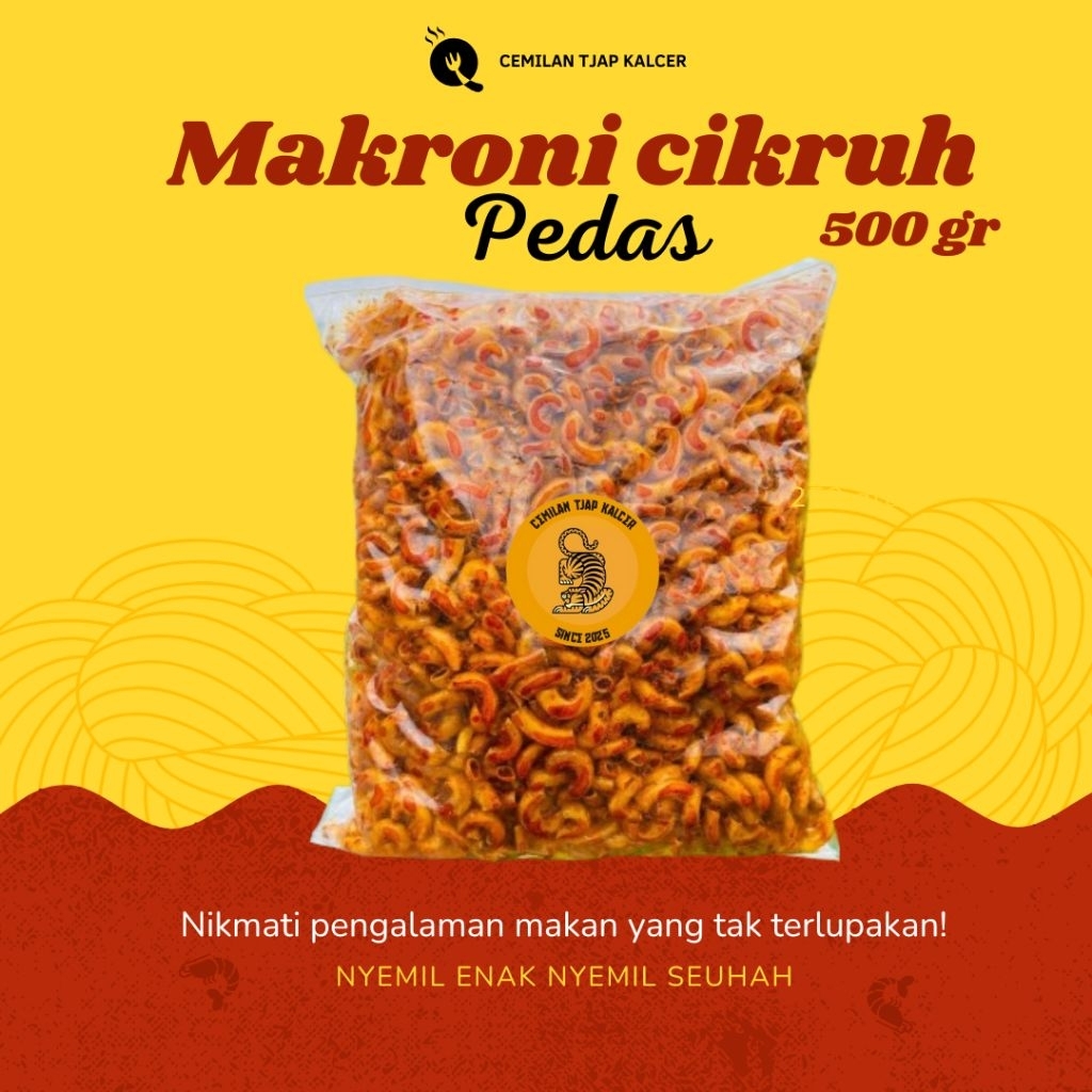 

Cemilan Makroni cikruh pedas gurih 500gr enak renyah cemilan kriuk pedas daun jeruk cemilan murah