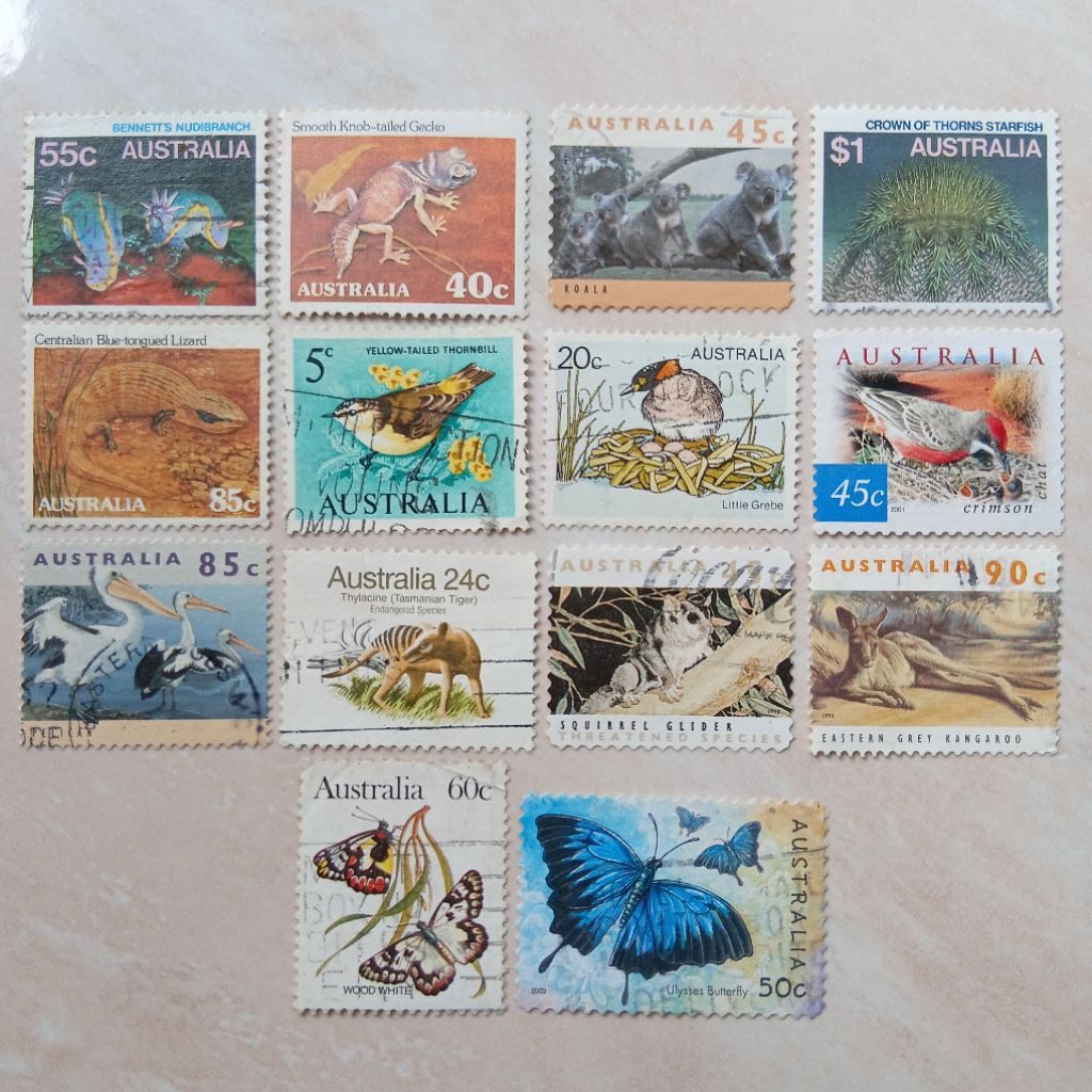 

Perangko Prangko Jadul Australia Tema Fauna 1966-2007 Seri Campur 14 Pcs - YN2717