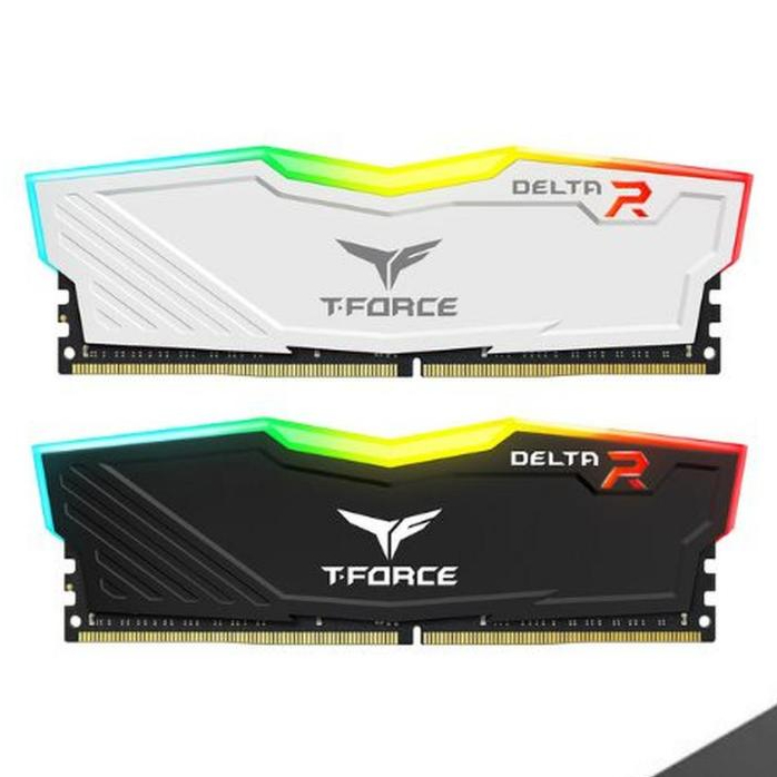 TEAM T-FORCE DELTA RAM LONGDIM DDR4 16GB (2X8GB) 3600MHZ RGB BLACK / WHITE - RAM PC
