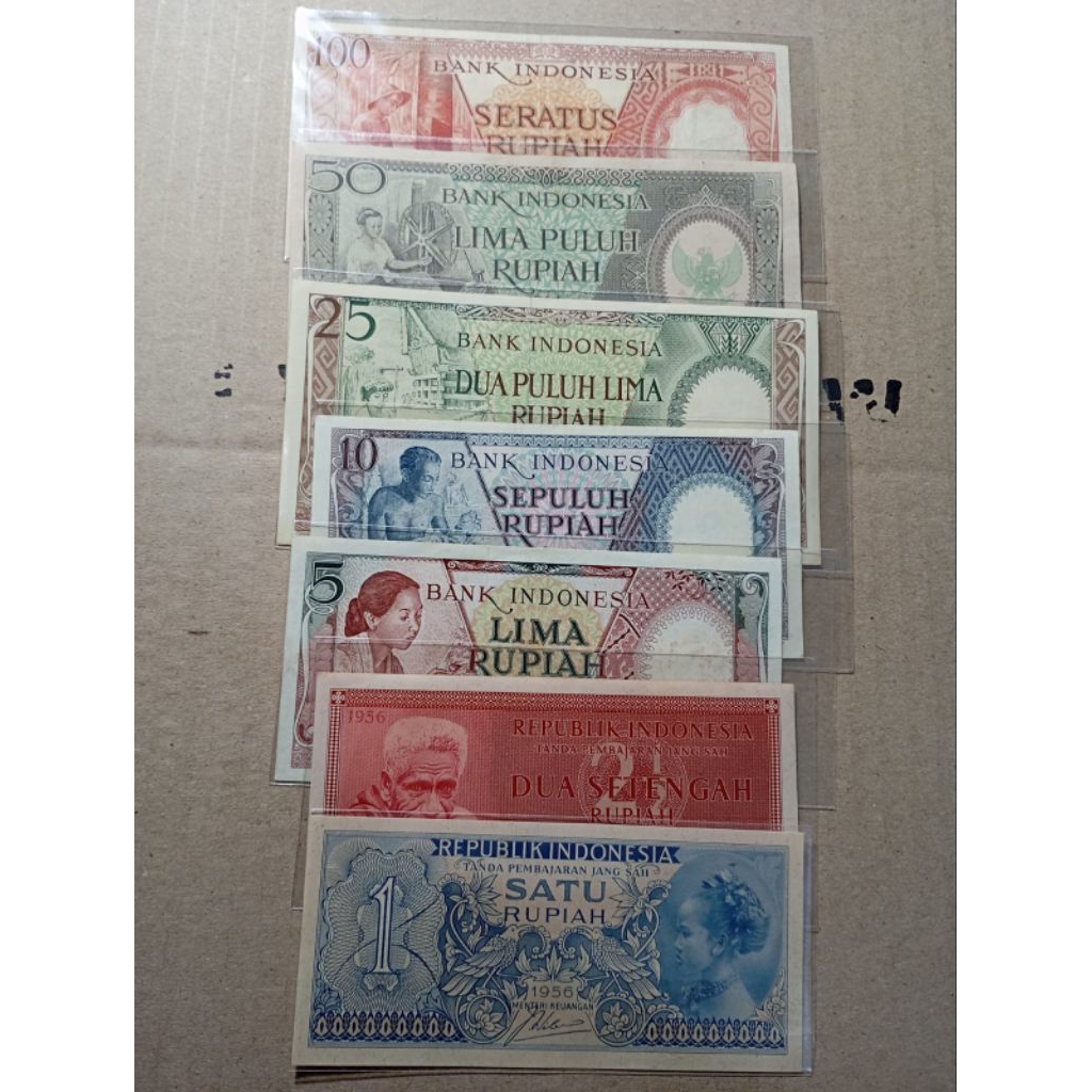 Paket hemat koleksi Uang kertas kuno Asli indonesia 1 set seri Pekerja,