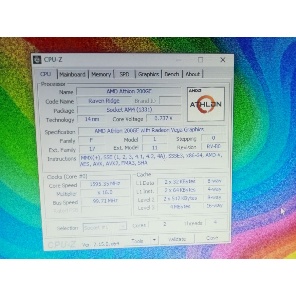 Procie AMD AM4 Athlon 200GE (2C/4T) (Bekas - Normal)