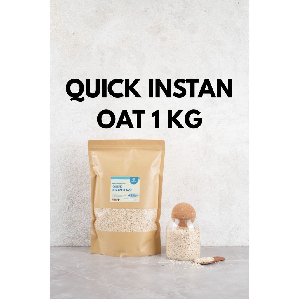 

Quick Instan Oat oatmeal Gandum Instant Oats 1 KG Natural Premium Alami