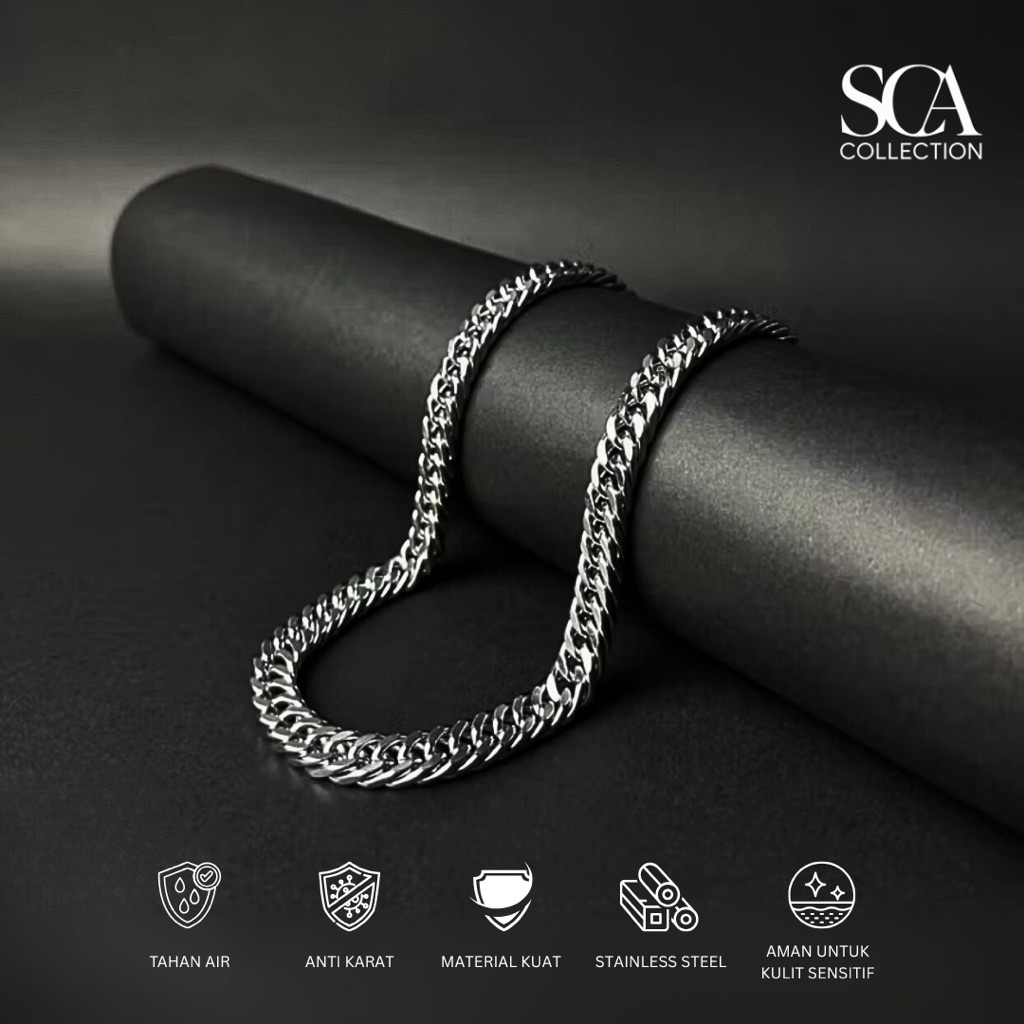 Kalung Rantai Jumbo Pria Titanium Anti Karat / Kalung Rantai Besar Pria