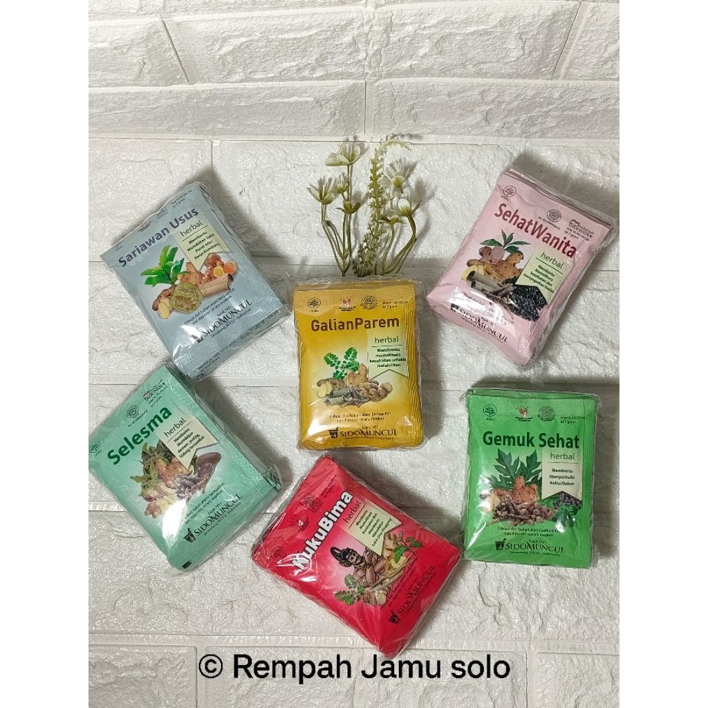 

Serbuk Jamu Seduhan Sido Muncul isi 10 bungkus @ 7 gram