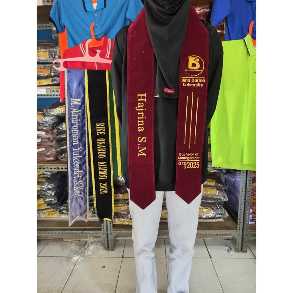 Selempang kalung wisuda TK -Perguruan tinggi bisa requez plus