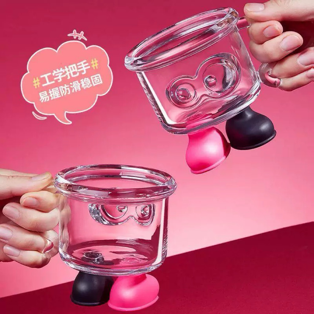 Cangkir Kaca Lucu dan Unik Dengan Kaki // Gelas Kaca Tebal